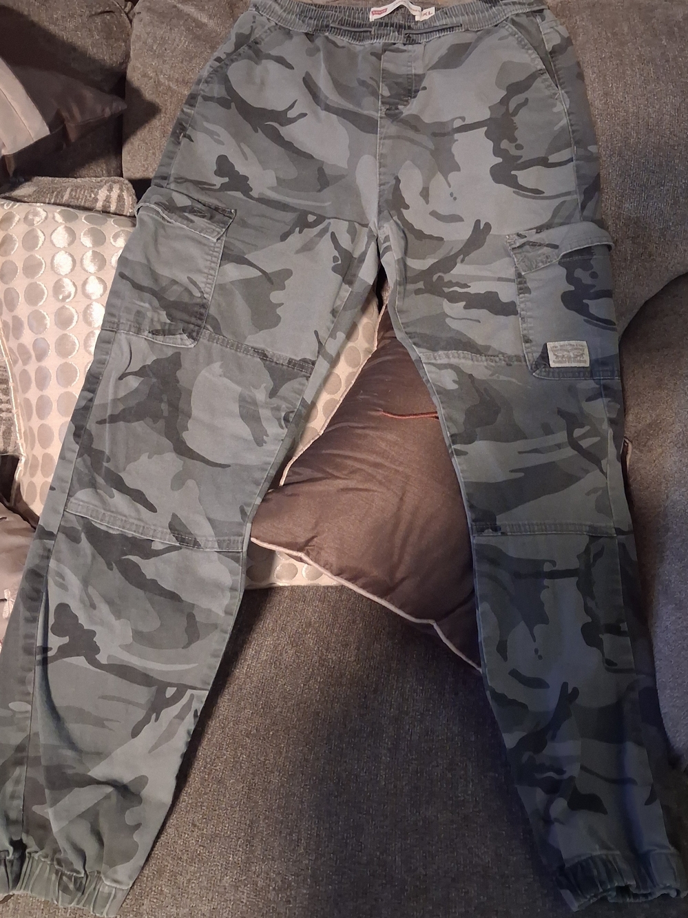 Levi's Big Boy Gray Camouflage Cargo Joggers